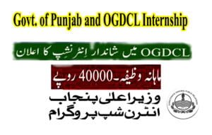 Fresh Graduate Govt. Punjab and OGDCL internship program 2021